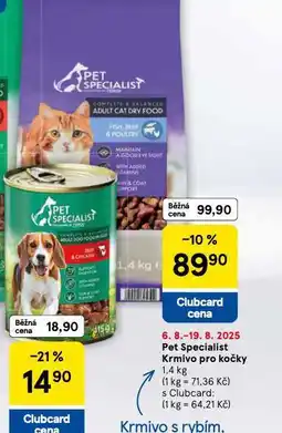 Tesco Pet specialist krmivo rpo kočky nabídka