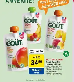 Tesco Good gout bio ovocný příkrm nabídka