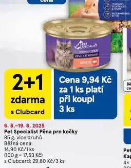 Tesco Pet specialist pěna pro kočky nabídka