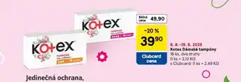 Tesco Kotex dámské tampony nabídka