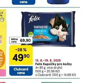 Tesco Felix kapsičky pro kočky nabídka