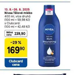 Tesco Nivea tělové mléko nabídka