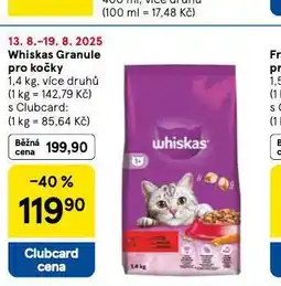 Tesco Whiskas granule pro kočky nabídka