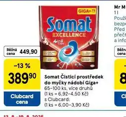 Tesco Somat čistící prostředek do myčky nadobí giga nabídka