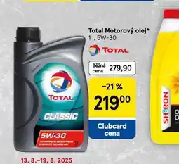 Tesco Total motorový olej 5e-30 nabídka