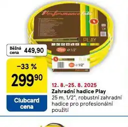 Tesco Zahradní hadice play nabídka