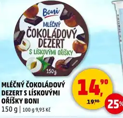 Penny Market Mléčný čokoládový dezert s lískovými oříšky boni nabídka