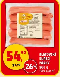 Penny Market Klatovské kuřecí párky nabídka