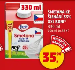 Penny Market Smetana ke šlehání 33% xxl boni nabídka