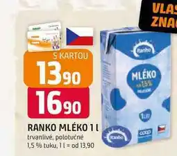 Trefa RANKO MLÉKO 1l trvanlivé, polotučné 1,5 % tuku nabídka