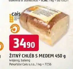 Trefa ŽITNÝ CHLÉB S MEDEM 450 g krájený, balený nabídka