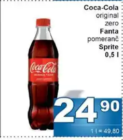 Jip Coca-Cola original zero Fanta pomeranč Sprite nabídka