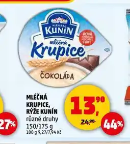 Penny Market Kunín mléčná rýže nabídka