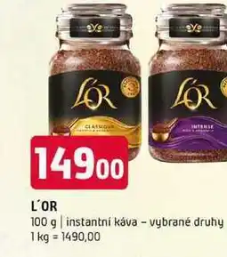 Terno L'OR 100 g instantní káva vybrané druhy nabídka