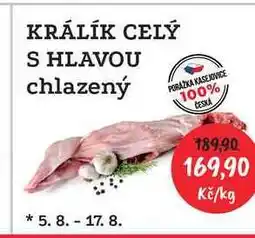 RABBIT řeznictví rabbit Králík celý kuchaný nabídka
