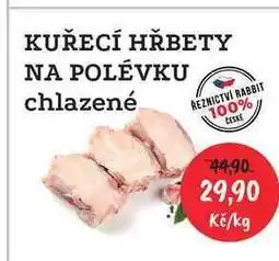 RABBIT řeznictví KUŘECÍ HŘBETY NA POLÉVKU chlazené 1kg nabídka