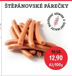 RABBIT řeznictví ŠTĚPÁNOVSKÉ PÁREČKY BEZLEPKOVÉ 100g nabídka