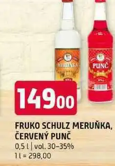 Terno FRUKO SCHULZ MERUŇKA, ČERVENÝ PUNČ 0,5l vol. 30-35% nabídka