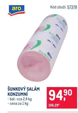 Makro Šunkový salám konzumní nabídka