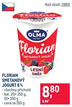 Makro OLMA Florian smetanový jogurt 8% nabídka