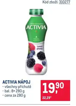 Makro Activia nápoj nabídka