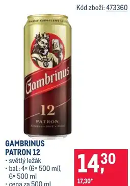 Makro GAMBRINUS PATRON 12 nabídka