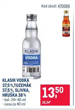 Makro Klasik vodka 37,5%,tuzemák 37,5%, slivka, hruška 38% nabídka