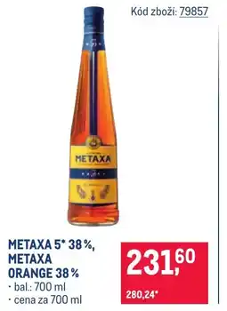 Makro Metaxa 5* 38%, metaxa orange 38% nabídka
