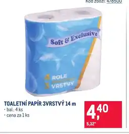 Makro Toaletní papír 3vrstvý 14 m nabídka