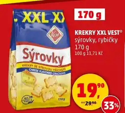 Penny Market Krekry xxl vest sýrovky, rybičky nabídka