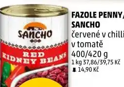 Penny Market Fazole penny/ sancho červené v chilli, v tomatě nabídka
