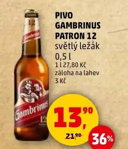 Penny Market Pivo Gambrinus Patron 12 nabídka