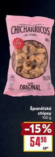 Billa Španělské chipsy 100 g nabídka