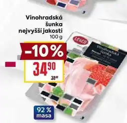 Billa Vinohradská šunka nejvyšší jakosti 100 g nabídka