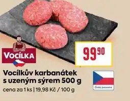 Billa Vocílkův karbanátek s uzeným sýrem 500 g nabídka