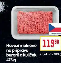 Billa Hovězí mělněné na přípravu burgrů a kuliček 475 g nabídka