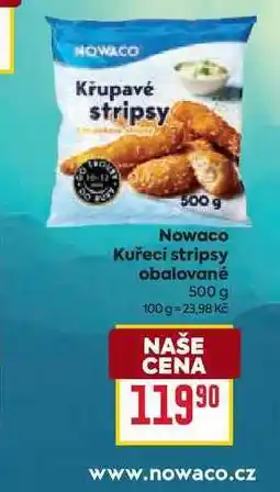 Billa Nowaco Kuřecí stripsy obalované 500 g nabídka
