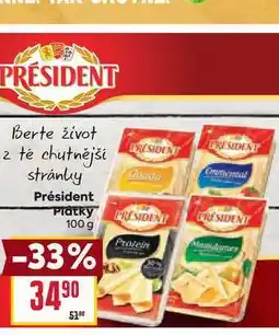 Billa Président Plátky 100g nabídka