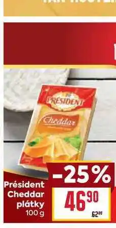 Billa Président Cheddar plátky 100 g nabídka