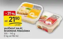 Flop VAJÍČKOVÝ SALÁT, ŠKVARKOVÁ POMAZÁNKA 100- 140 g nabídka