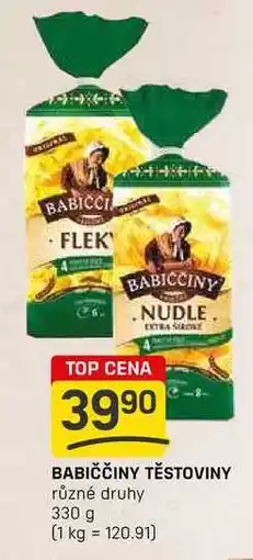 Flop BABIČČINY TĚSTOVINY různé druhy 330 g nabídka