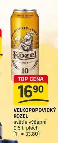 Flop VELKOPOPOVICKÝ KOZEL světlé výčepní 0,5l, plech nabídka