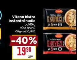 Billa Vitana bistro Instantní nudle od 65 g nabídka