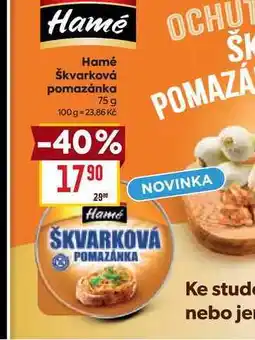 Billa Hamé Škvarková pomazánka 75 g nabídka