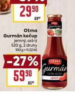 Billa Otma Gurmán kečup jemný, ostrý 520 g nabídka
