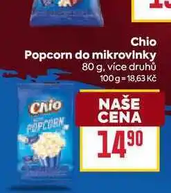 Billa Chio Popcorn do mikrovlnky 80 g nabídka
