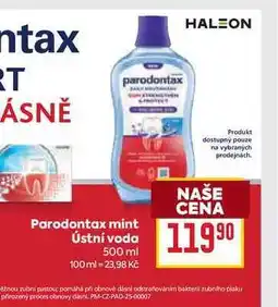 Billa Parodontax mint Ústní voda 500 ml nabídka