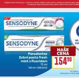 Billa Parodontax Zubní pasta fresh mint s fluoridem 75 ml nabídka