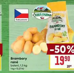 Billa Brambory rané balení, 1,5 kg nabídka
