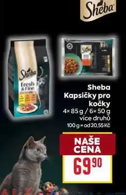 Billa Sheba Kapsičky pro kočky 4× 85 g/6× 50 g nabídka